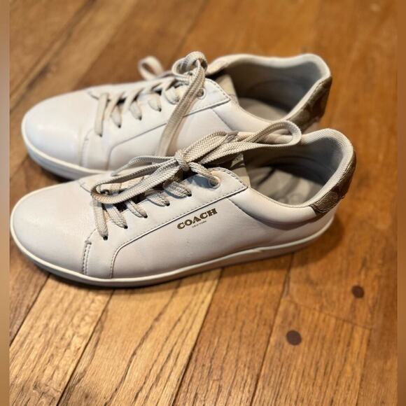 Coach Taupe and Logo Casual Sneakers - Picture 1 of 5